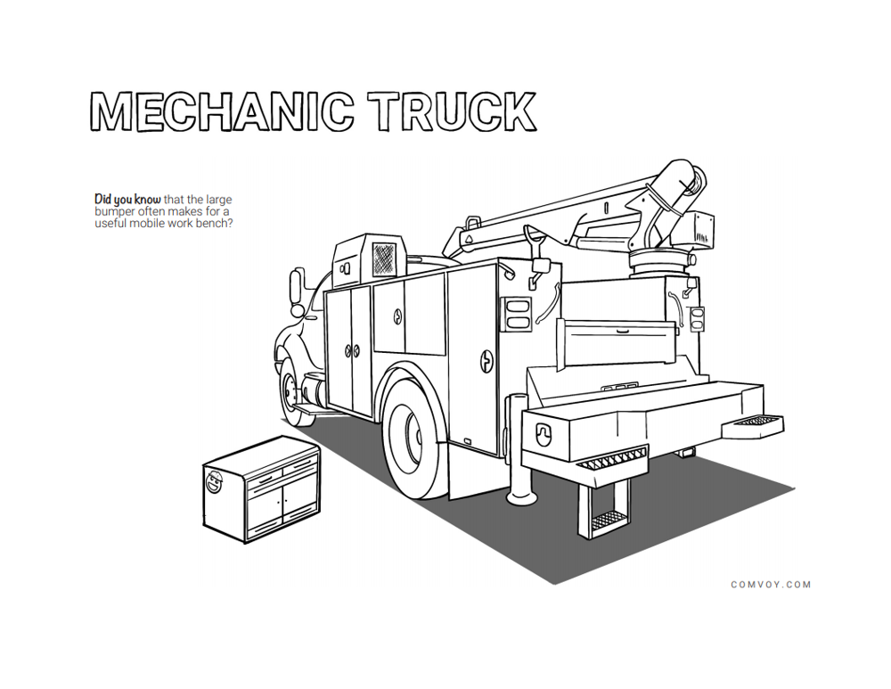 The Work Truck Coloring Book - Mechanics Truck