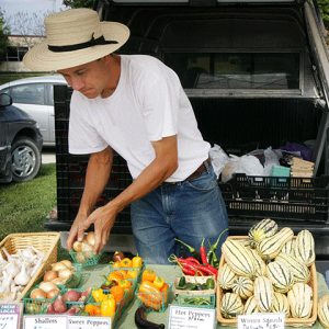 Selling vegetables from a truck